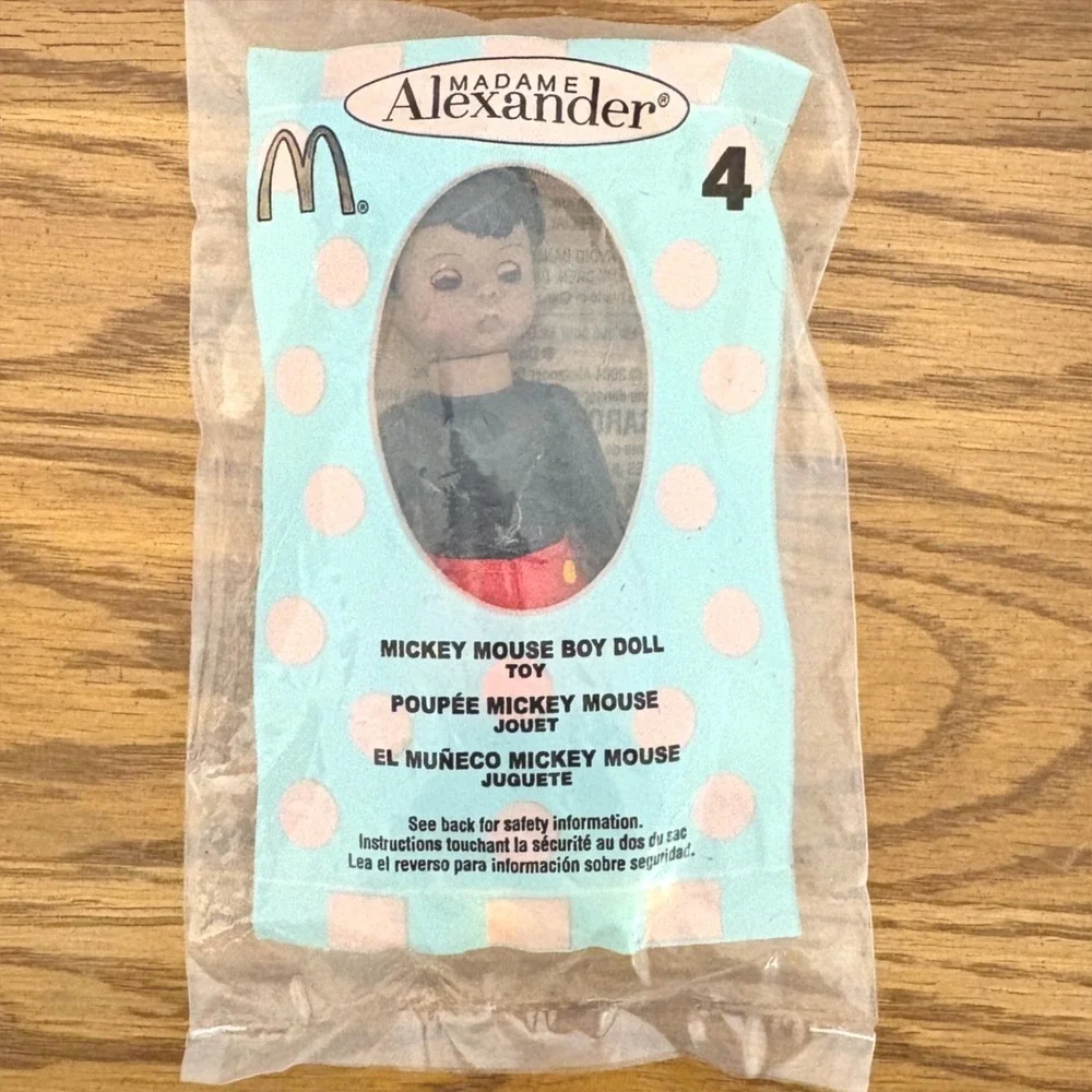 Madame Alexander Mickey Mouse Boy Doll 4 McDonalds Happy‎ Meal Toy 2004 Sealed